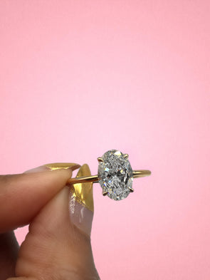 HEATHER GOLD OVAL CUT SOLITAIRE ENGAGEMENT RING